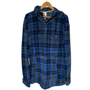 Z9- TRUDEAU Blue and Black Plaid Hoodie